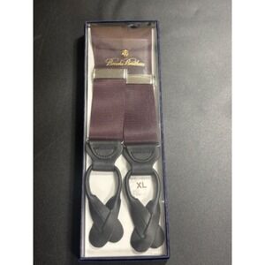 Brooks Brothers NIB Solid Suspenders Maroon Red‎ XL MSRP $148